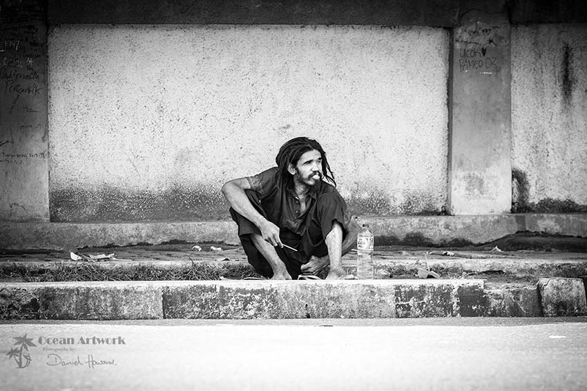 Homeless man in Padang, Sumatra
